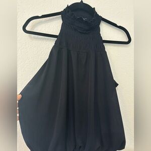 Express Navy High Neck Mock Sleeveless Blouse – Size Medium